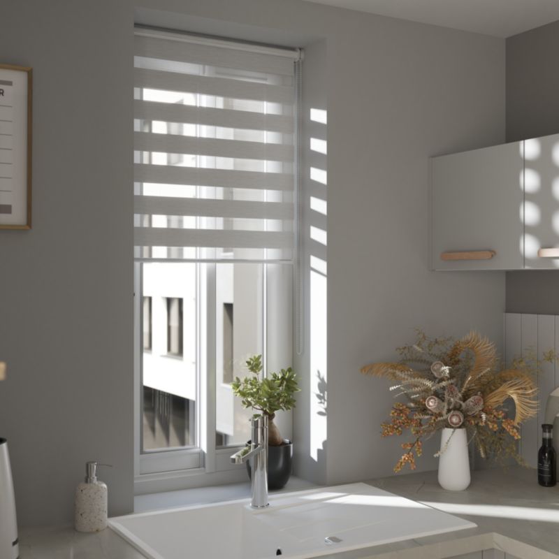 GoodHome dag-nat rullegardin 52,3 x 160 cm hvid