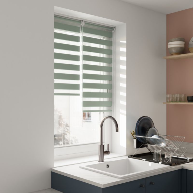 GoodHome Elin dag-nat rullegardin 37,3 x 160 cm i lys grøn