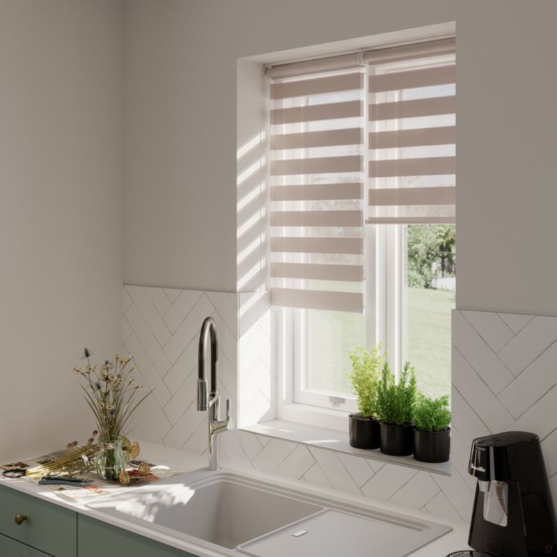 GoodHome Elin dag/nat rullegardin 42,3 x 160 cm i perlegrå