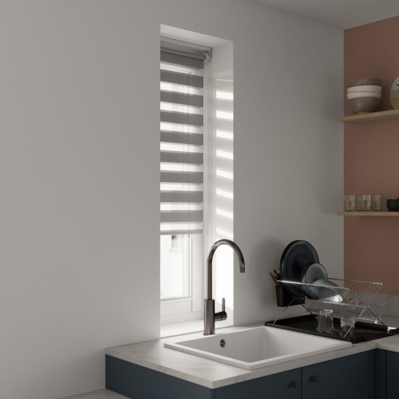 GoodHome Elin dag-nat rullegardin 42,3 x 160 cm i grå