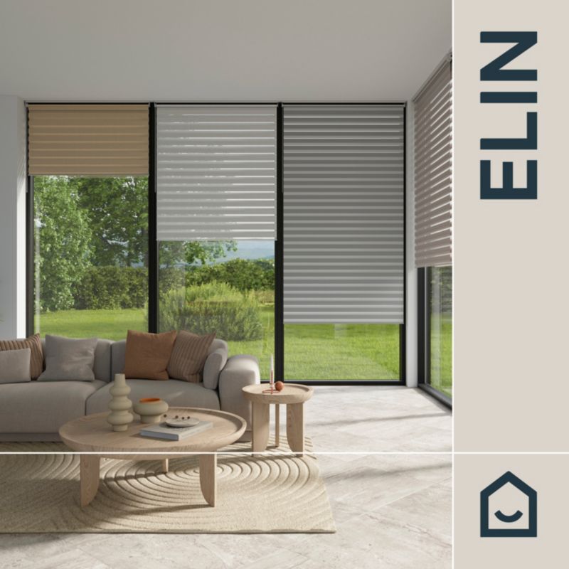 GoodHome Elin dag-nat rullegardin 57,3 x 160 cm mat-sort