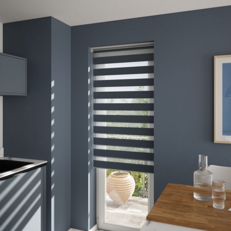 GoodHome Elin dag-nat rullegardin 68,8 x 240 cm i navyblå