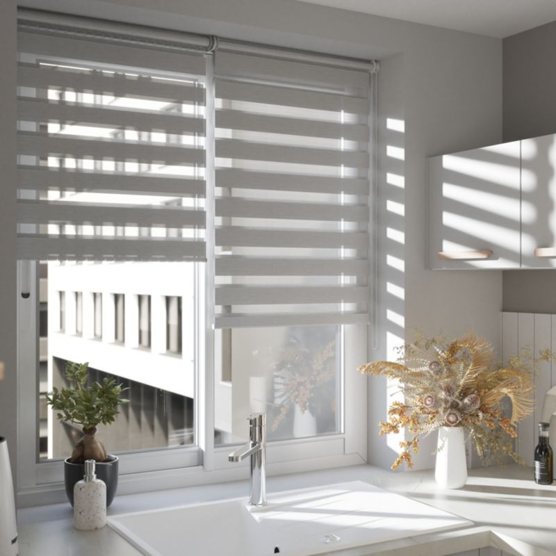 GoodHome Elin dag-nat rullegardin 77,3 x 160 cm hvid