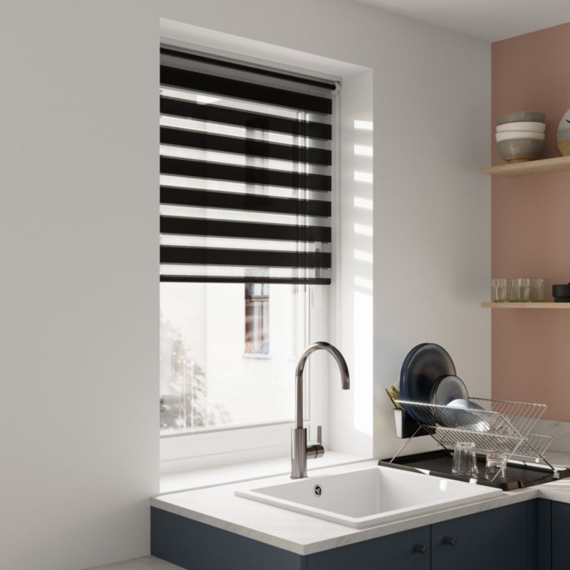 GoodHome Elin dag-nat rullegardin 97,3 x 160 cm sort