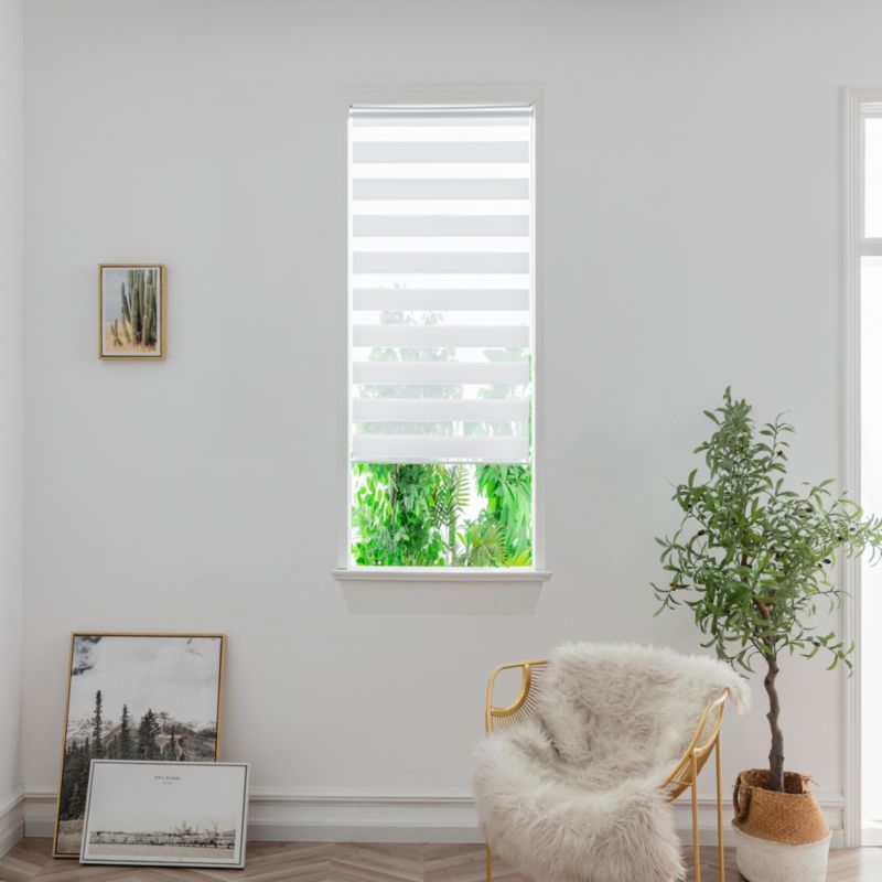 Dags- og natrullegardin OPP 36,7 x 140 cm hvid