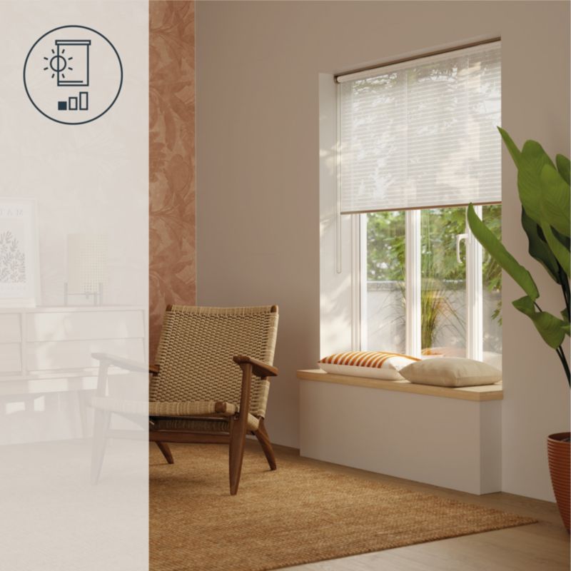 GoodHome Asthall stribet rullegardin 117,3 x 160 cm hvid