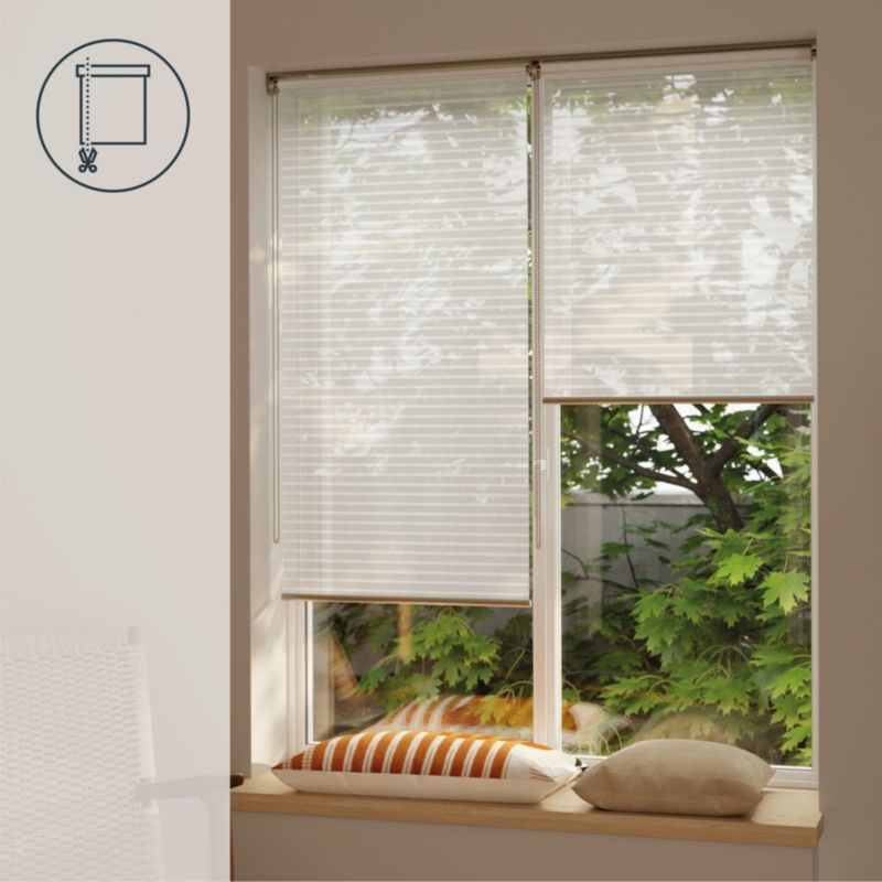 GoodHome Asthall rullegardin med striber 57,3 x 160 cm hvid