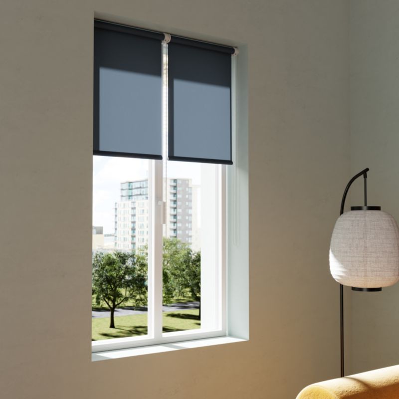 GoodHome Halo rullegardin 42 x 160 cm i mørkeblå