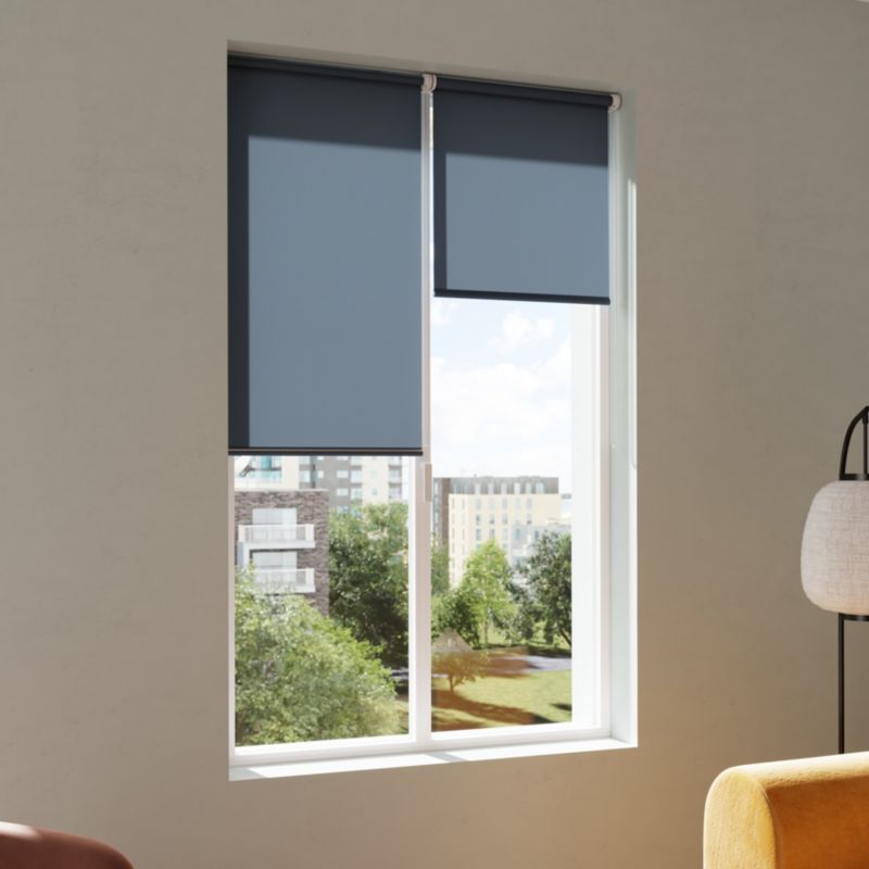 GoodHome Halo rullegardin 57 x 160 cm i marineblå