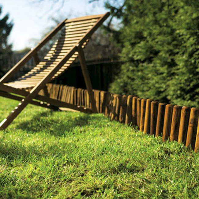 Rollborder høvlet 180 x 15 cm Ø 23 x 46 mm brun