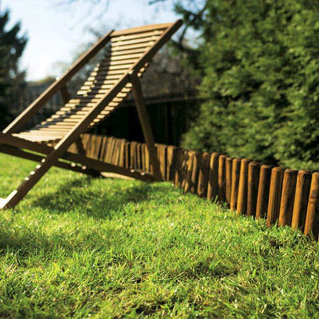 Strøget rollborder 200 x 25 cm Ø 60 mm grøn