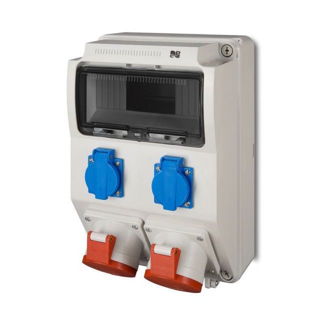 Elektro-Plast 9-moduls industritavle med 2 x 2P + Z, 16/5, 32/5