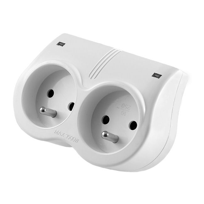 Elgotech overspændingsbeskyttet stikdåse med jordforbindelse, 2 udtag