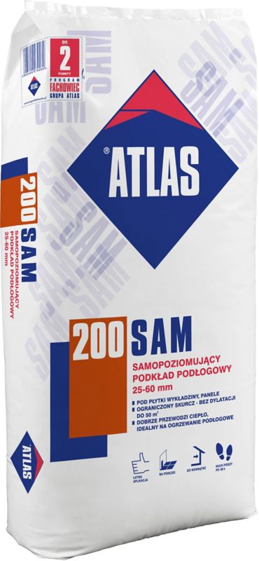 Atlas SAM 200 selvnivellerende gulvspartelmasse 25 kg