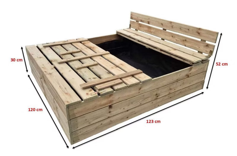 Sandkasse Træ 123x120 cm Brun