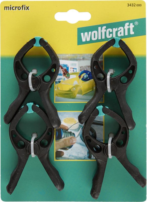 Microfix fjederklemmer 30 mm 4 stk. wolfcraft 3432000