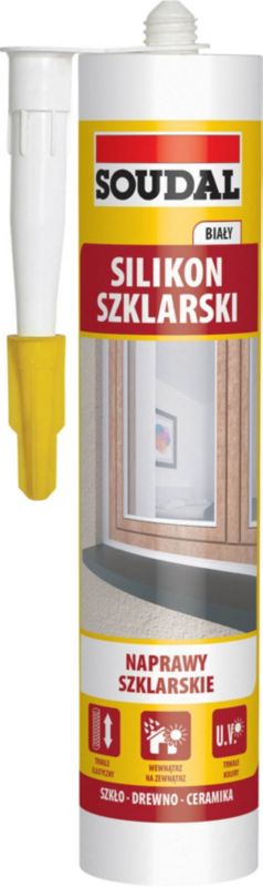 Soudal glas-silikone 280 ml hvid