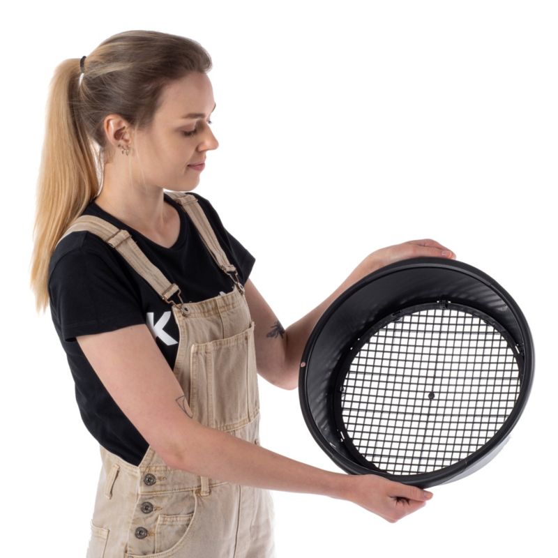 KADAX havesigte 37 cm med justerbar maskestørrelse til sigtning af jord, kompost og sten
