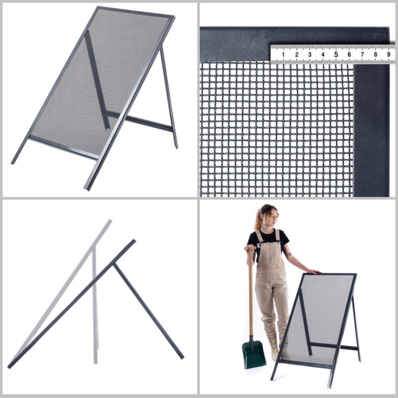 KADAX byggesigte til sand, jord og grus 120 x 60 cm med 4 mm maskestørrelse