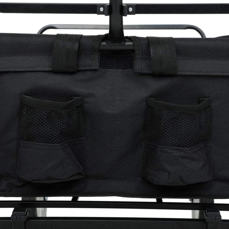 Sammenklappelig strandvogn Tyrs med plastikhjul, maksimal belastning 120 kg, sort, 1 stk.