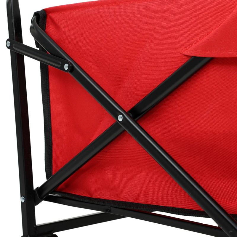 Sammenklappelig strandvogn Tyrs med plastikhjul, maksimal belastning 120 kg, rød, 1 stk.