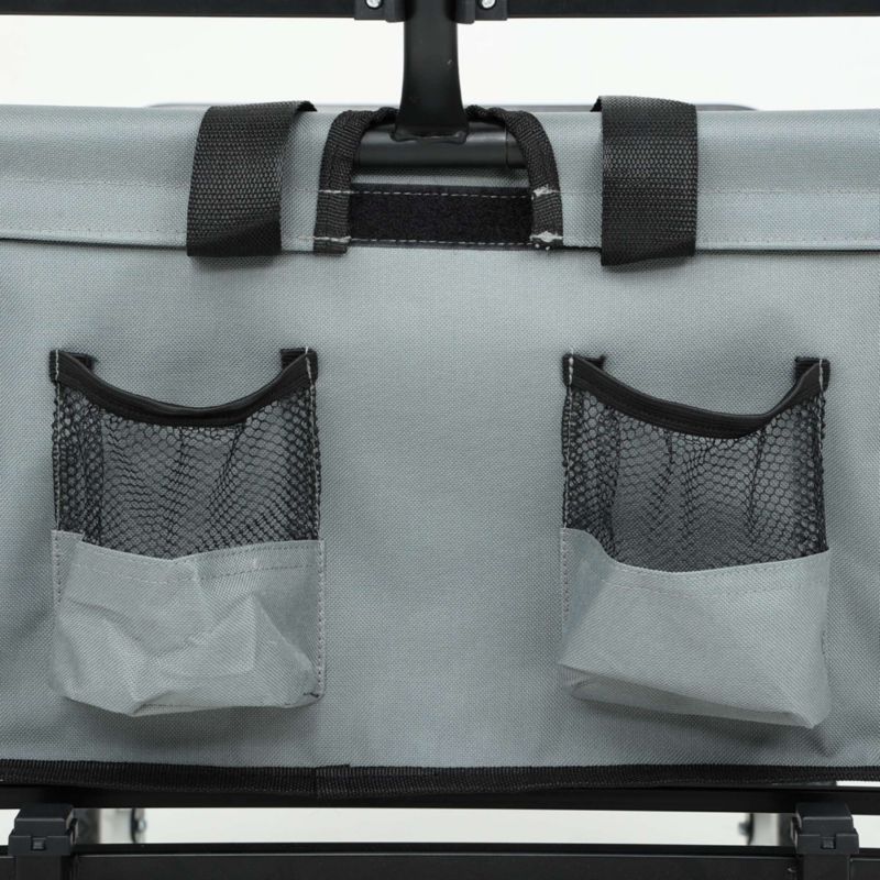 Sammenklappelig strandvogn Tyrs med plastikhjul, maksimal belastning 120 kg, grå, 1 stk.