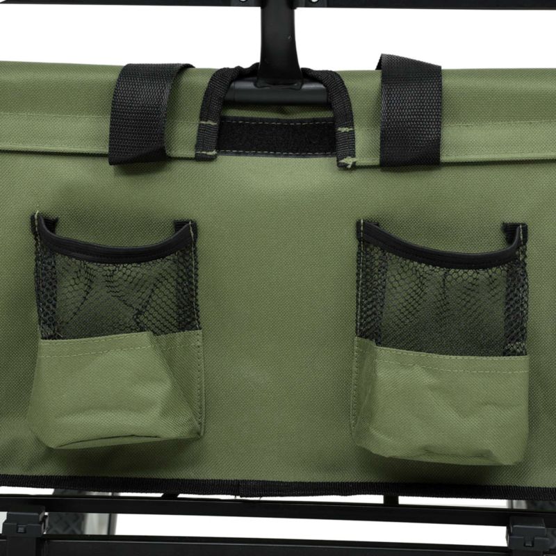 Sammenklappelig strandvogn Tyrs med plastikhjul, maksimal belastning 120 kg, grøn, 1 stk.