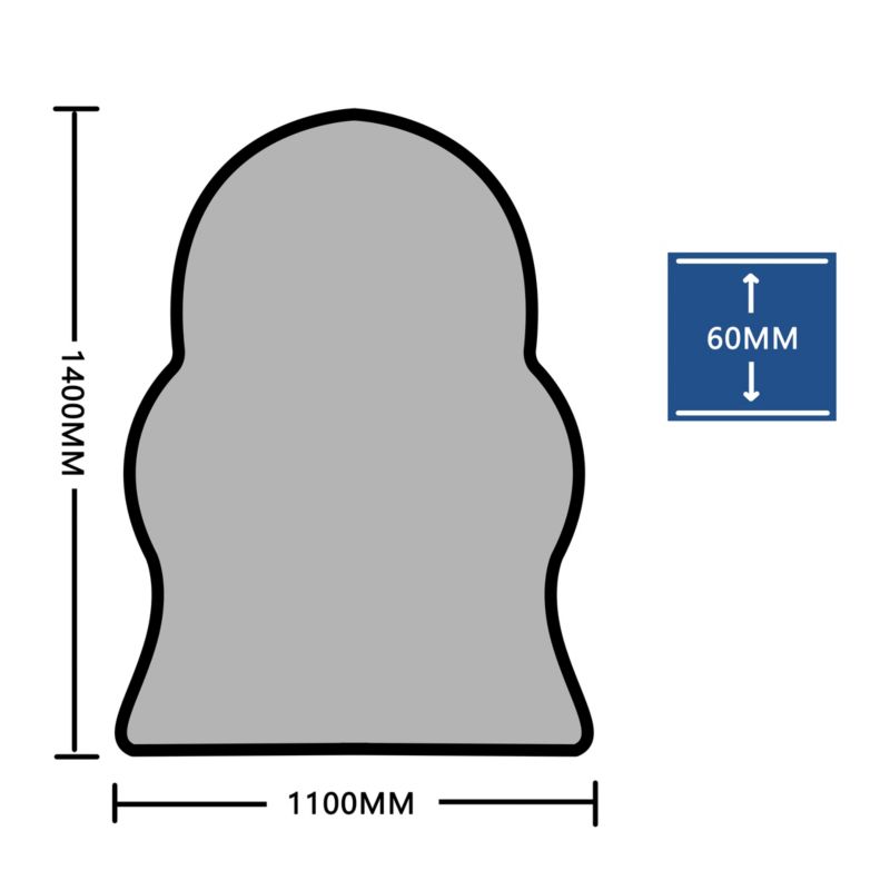 Hegoa hvid kunstig fåreskindstæppe 110 x 140 cm