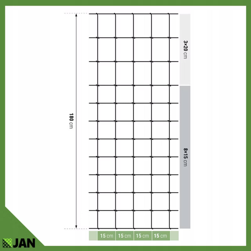 Skovhegn 180 cm 50 m Galvaniseret Stål