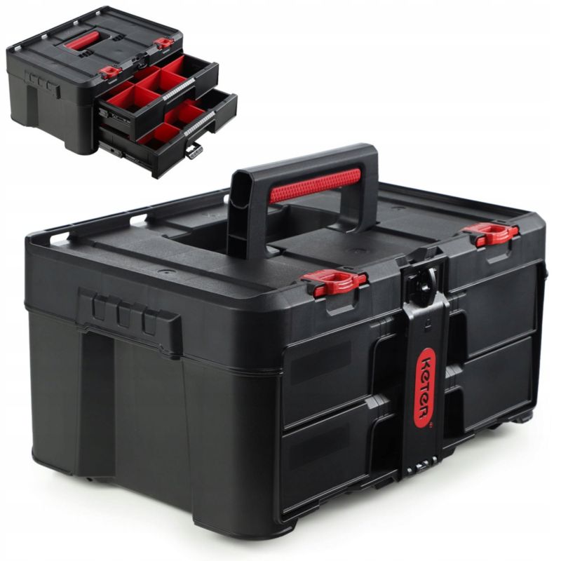 Opbevaringskasse med 2 skuffer Keter Stack 'N' Roll