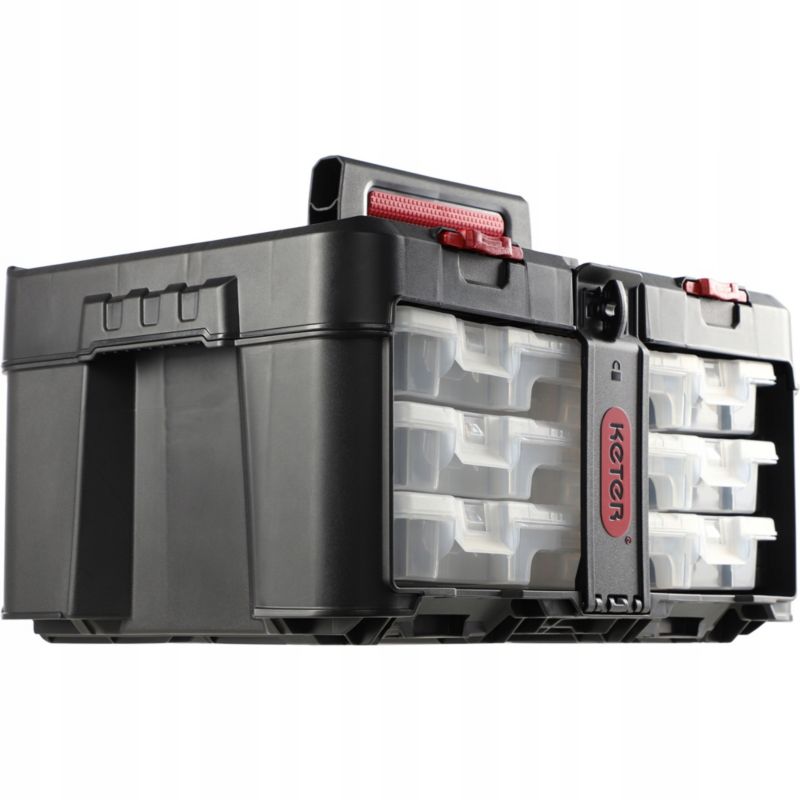 Opbevaringskasse med 3 organisere Keter Stack 'N' Roll