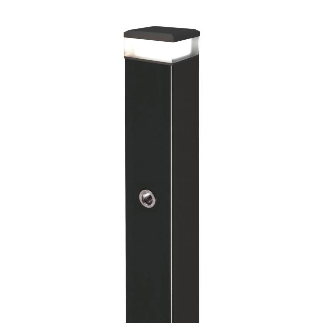 Port- og lågestolpe 10 x 10 x 220 cm med LED-lampe i mat‑sort struktur