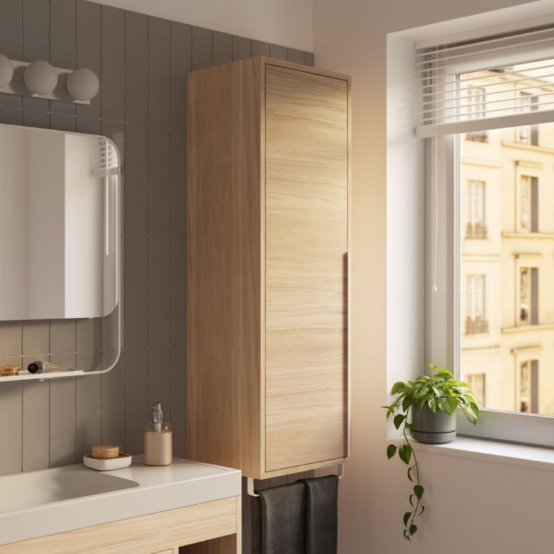 GoodHome Maza badeværelsesskab 115 x 36 x 30 cm i egetræ