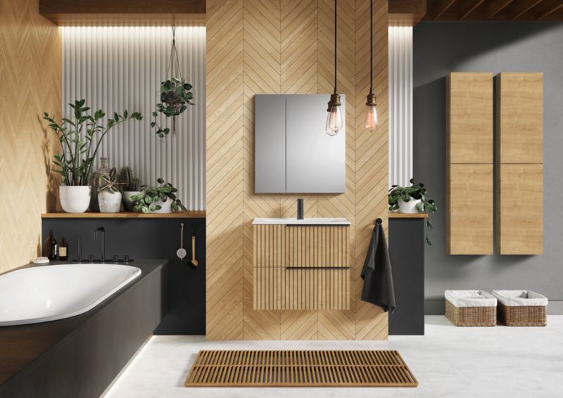 Badeværelsesskab Roca Style 41,6 x 170 x 14,6 cm lys eg