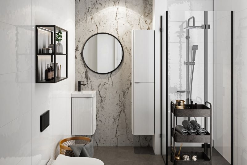 Hjørneskab Mirano Listrado 30 cm hvid