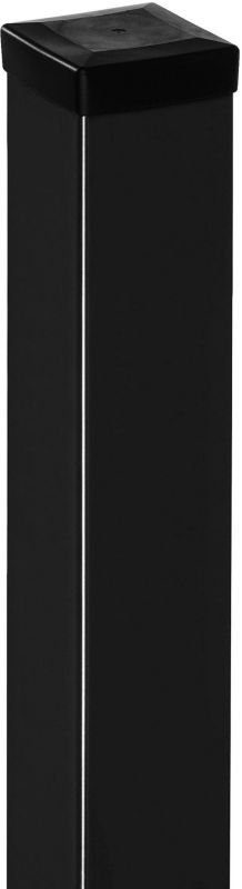 Glat sort stolpe til hegn 10 x 10 x 200 cm