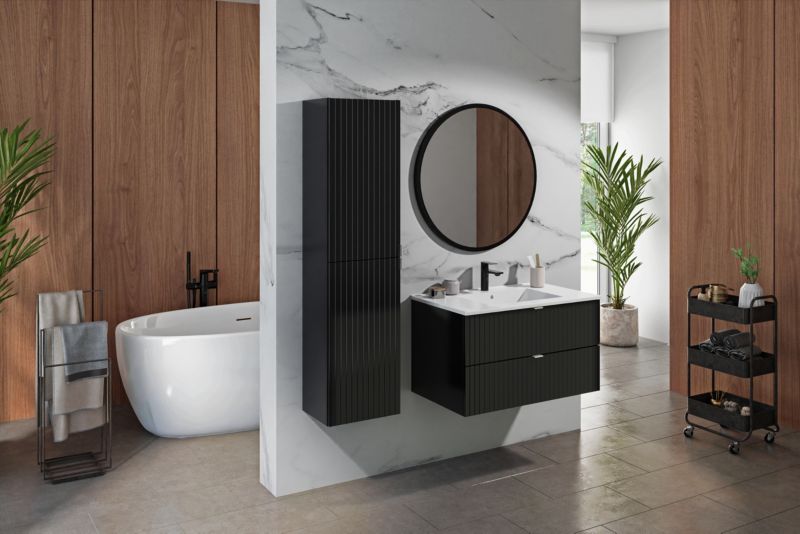 Højskab Mirano Listrado 35 cm mat-sort