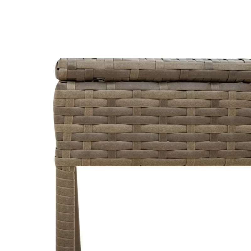 Solseng med Baldakin 62x200 cm Grå Polyrattan