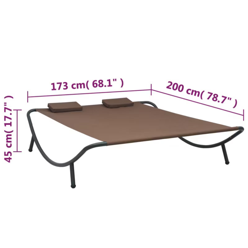 Solvogn Dobbelt 200x173 cm Brun med Hynder