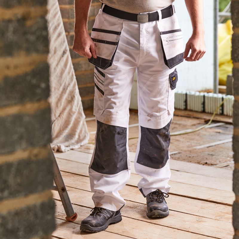 Site Kirksey arbejdsbukser hvide W36 L32 46