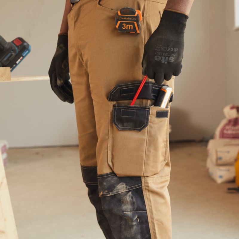 Site Coppell arbejdssbukser i brun W34 L32 44