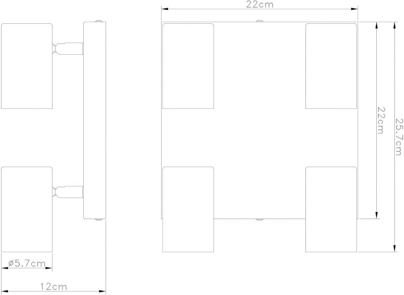 Spot Quentin 4 x GU10 Træ / Sort