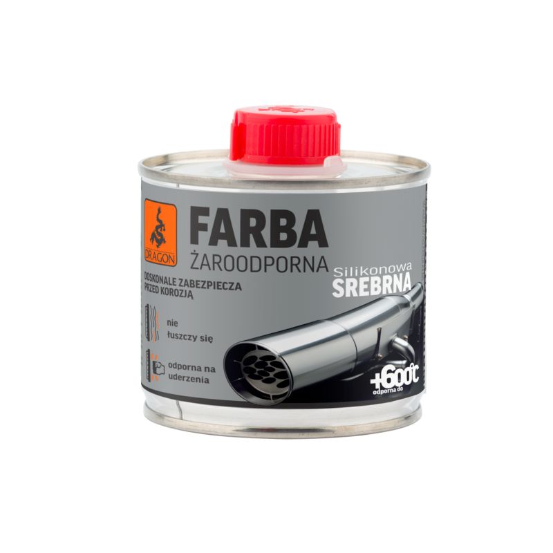 Varmebestandig sølvmaling Dragon 0,2 l