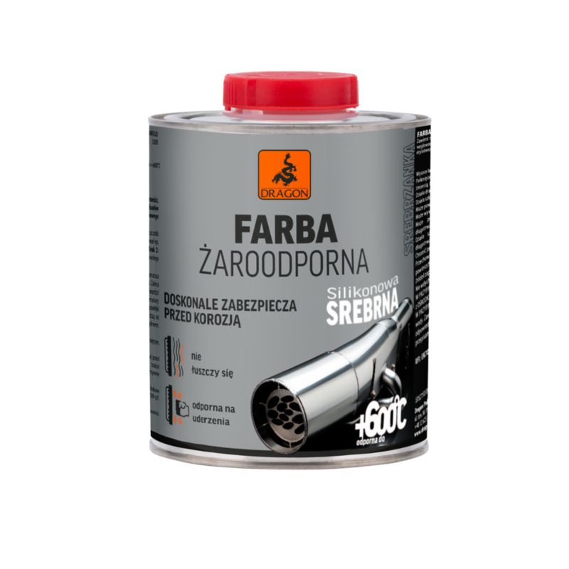 Varmebestandig sølvmaling Dragon 0,75 l