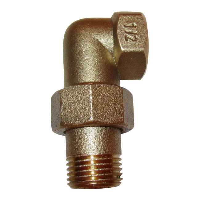 Vinkelkobling i messing 1/2" konisk