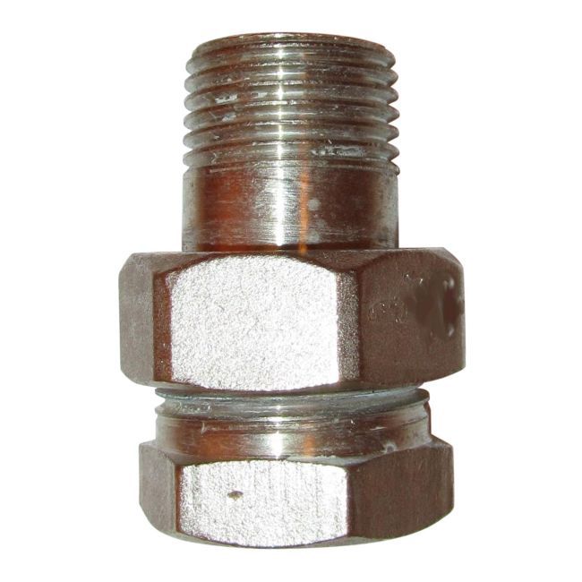 Nickelbelagt lige koblingsskrue 3/4" kegle