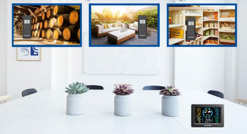 Blaupunkt vejrstation med 3 sensorer WS40BK, 1 stk.