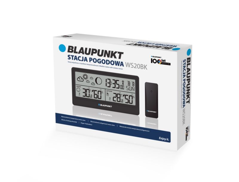 Blaupunkt vejrstation med trådløs udendørs sensor WS20BK, 1 stk.