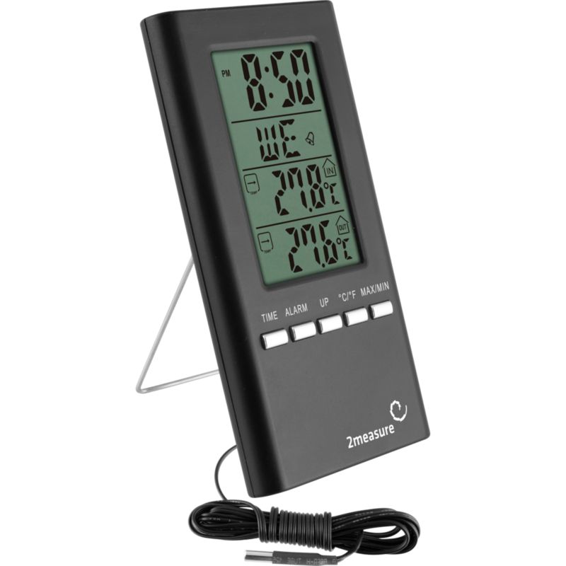 Vejrstation med sonde i sort