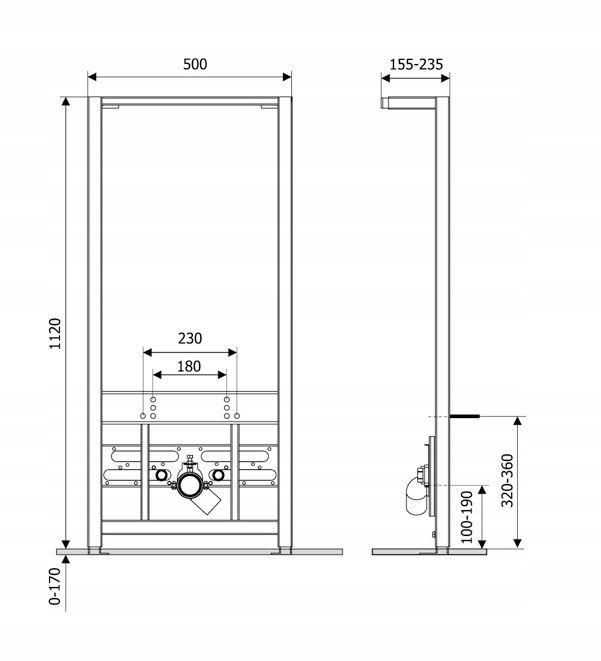 Indbygget ramme til bidet KK-Pol uden skyllefunktion, 1 stk.